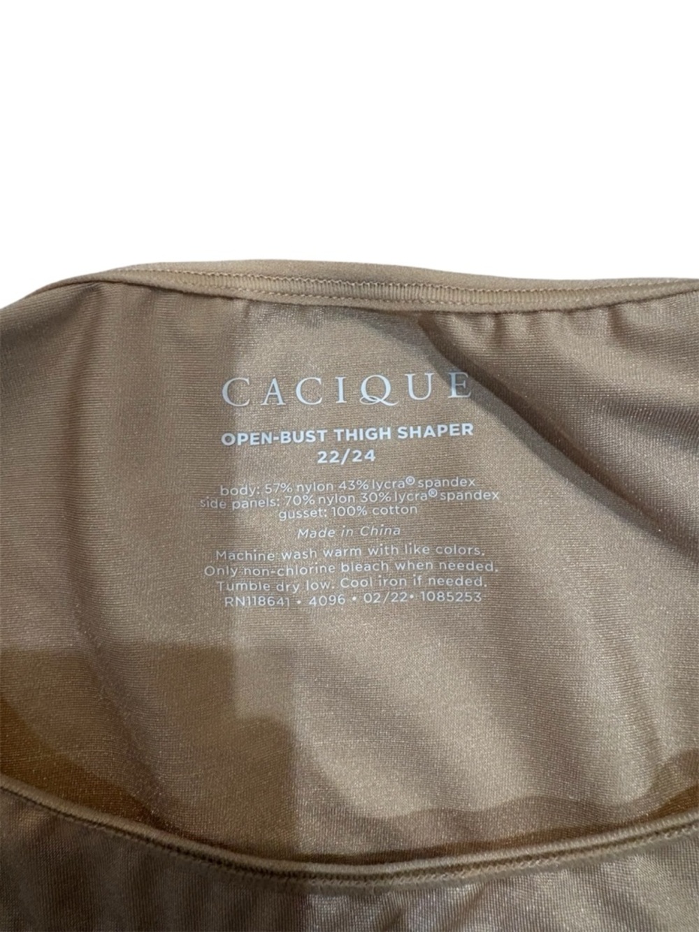 CACIQUE Lane Bryant Open-Bust Thigh Shaper in nude 22/24 like new - Picture 2 of 4